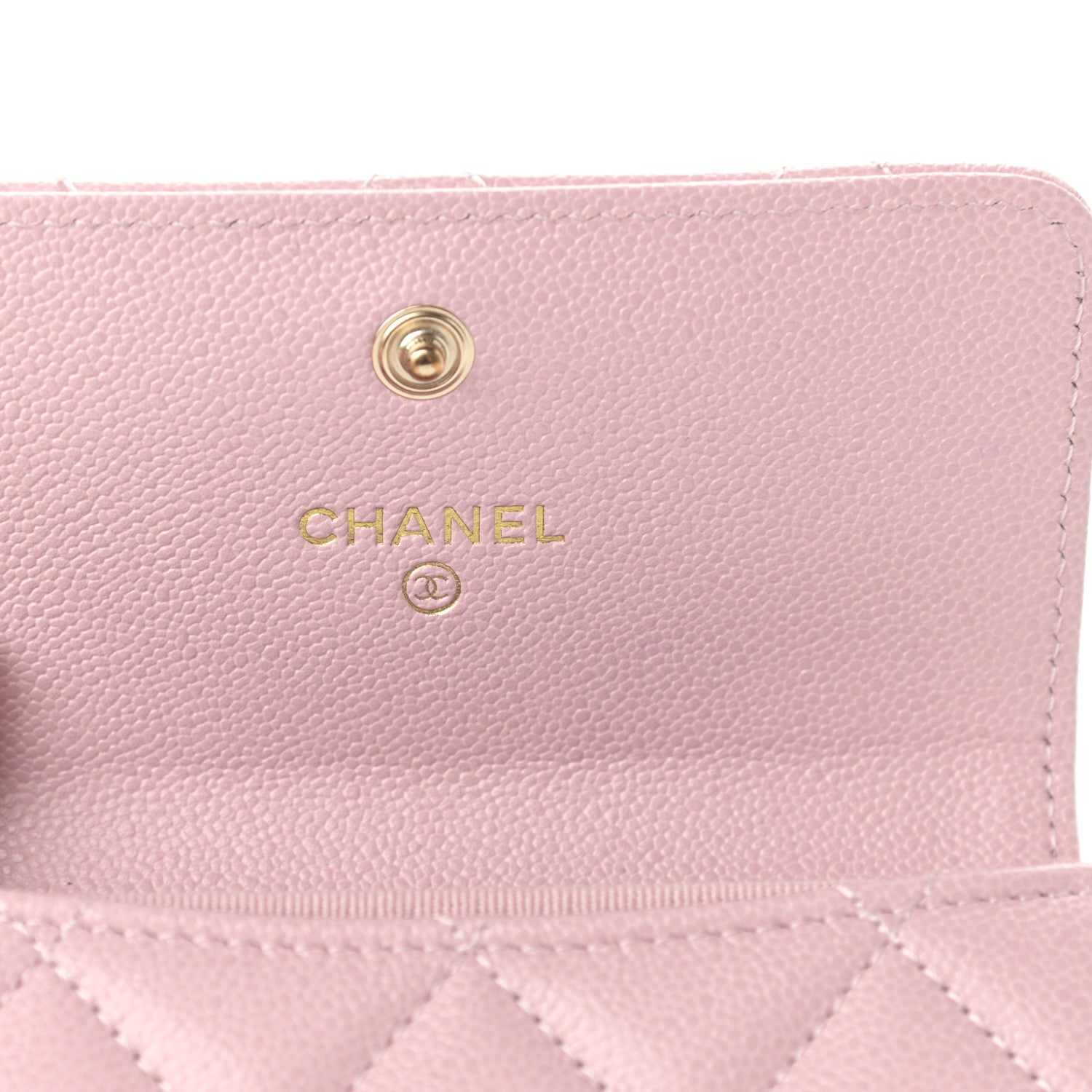 Chanel Caviar Quilted Studded CC Flap Card Holder Light Pink 6 of 10