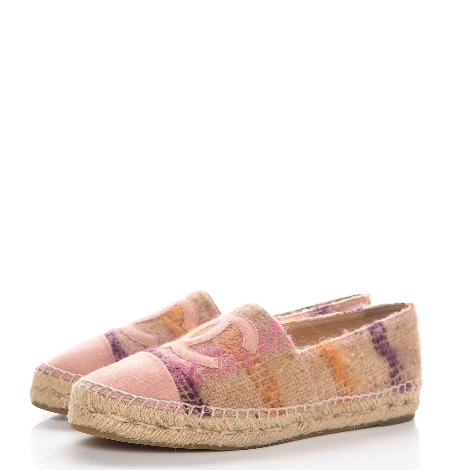 Chanel Tweed CC Espadrilles 38 Pink 3 of 16