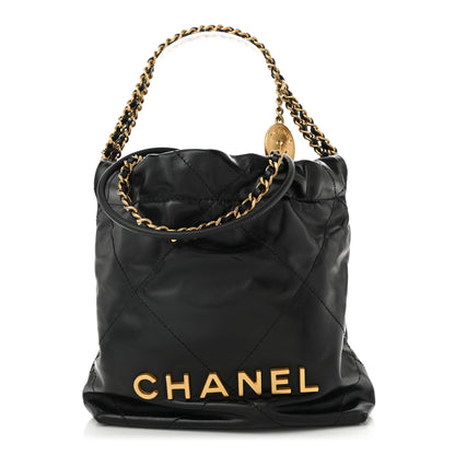 Chanel Shiny Calfskin Quilted Mini Chanel 22 Black 1 of 10