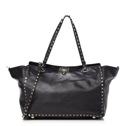 Valentino Garavani Vitello Medium Rockstud Tote Black 1 of 9