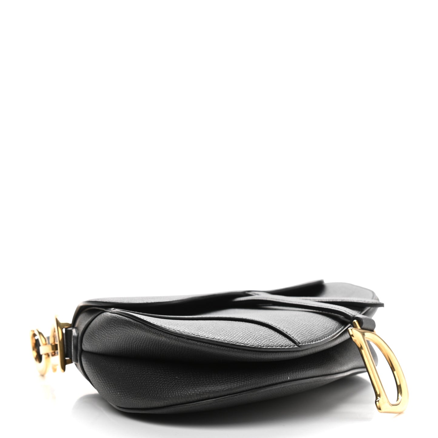 Grained Calfskin Saddle Bag Black