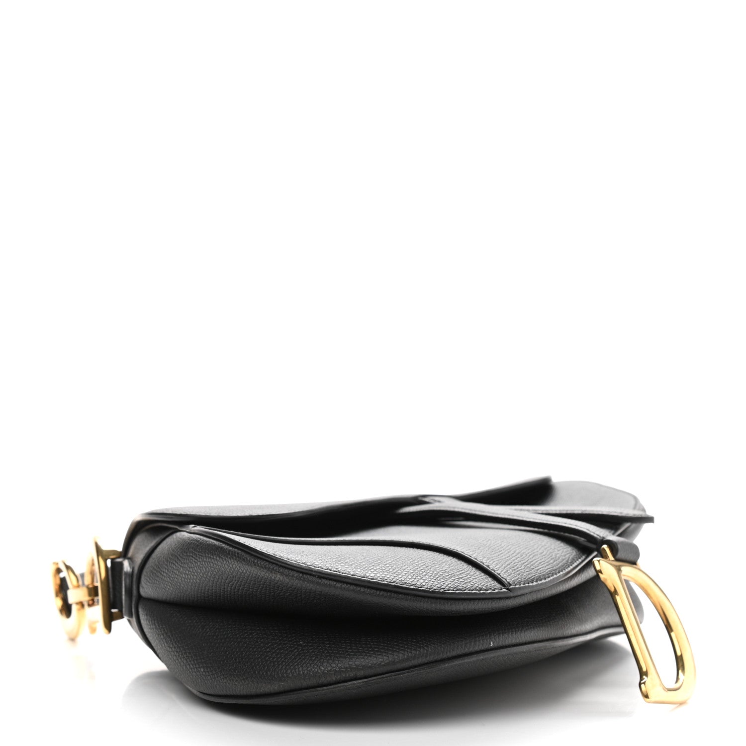 Christian Dior Grained Calfskin Saddle Bag Black 4 of 13