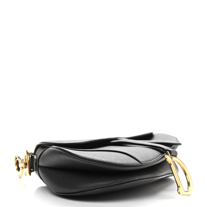 Christian Dior Grained Calfskin Saddle Bag Black 4 of 13