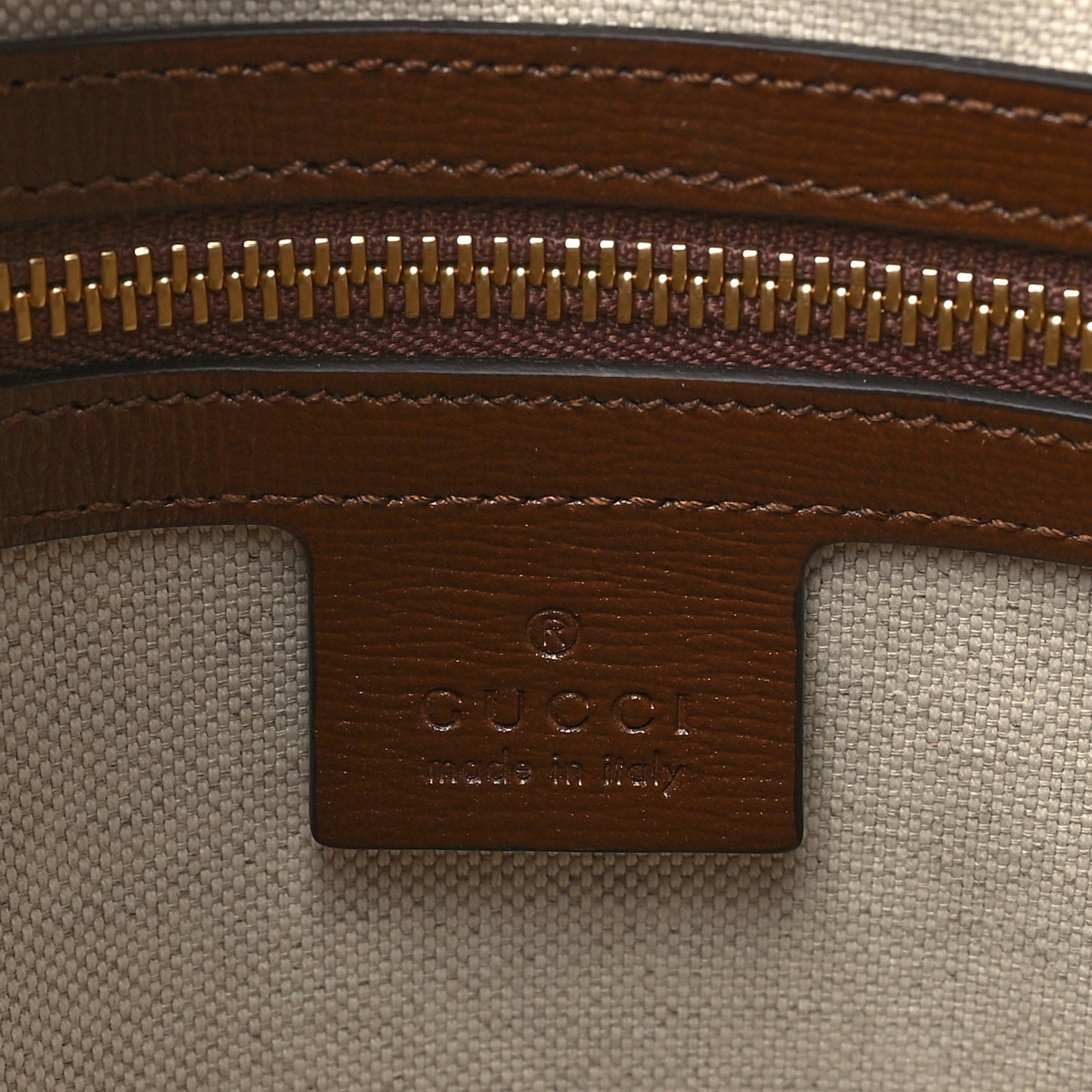 GG Supreme Monogram Azalea Calfskin Small Horsebit 1955 Top Handle Bag Beige Ebony Brown Sugar