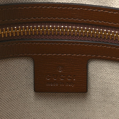 Gucci GG Supreme Monogram Azalea Calfskin Small Horsebit 1955 Top Handle Bag Beige Ebony Brown Sugar 6 of 11