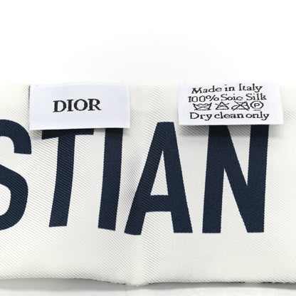Christian Dior Silk Toile De Jouy Mitzah Scarf Navy Blue 3 of 4