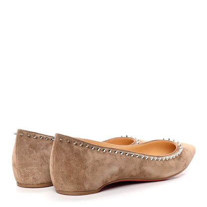 Christian Louboutin Veau Velours Anjalina Flats 38.5 Fennec 3 of 4