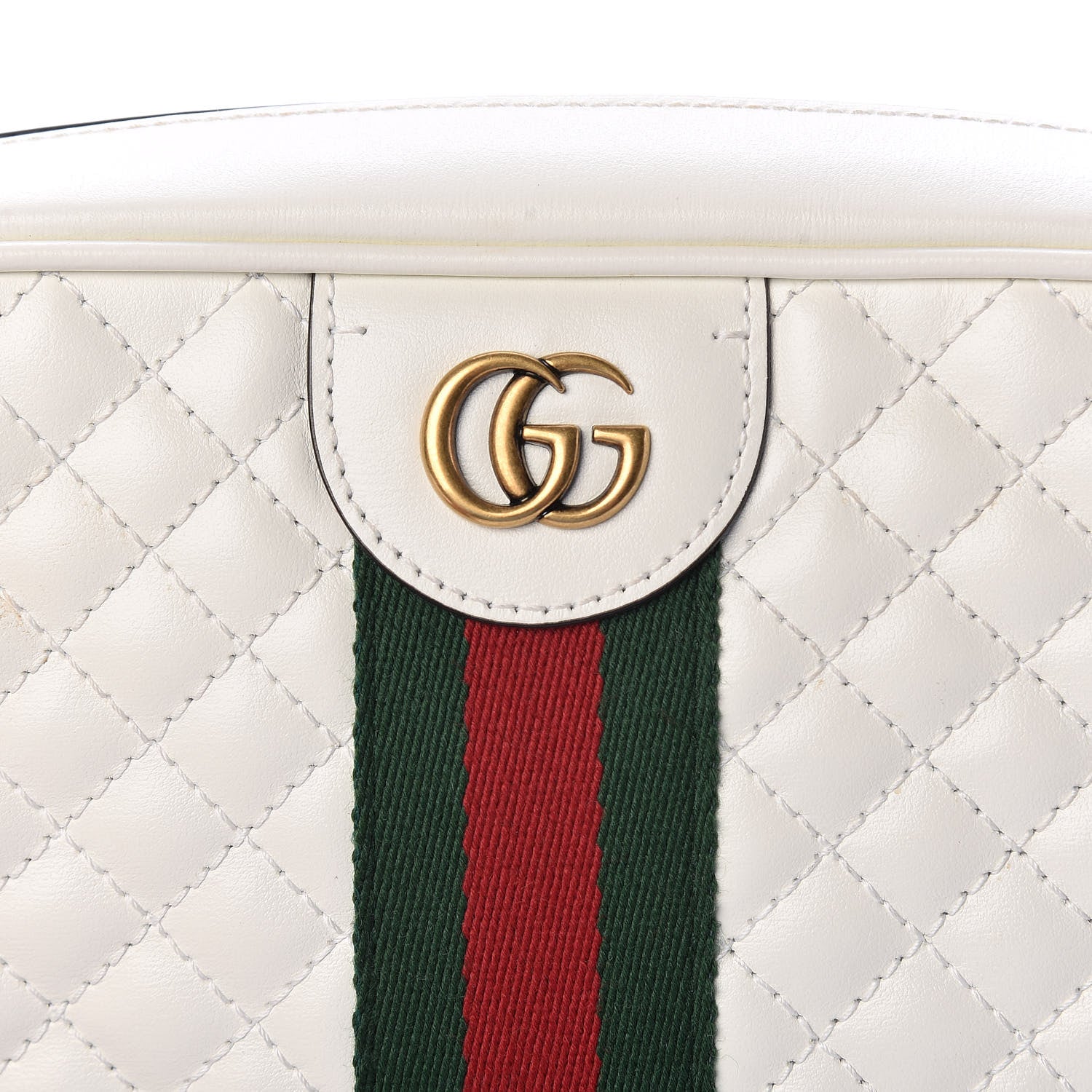 Gucci Calfskin Web Trapuntata Small Shoulder Bag Off White 10 of 10