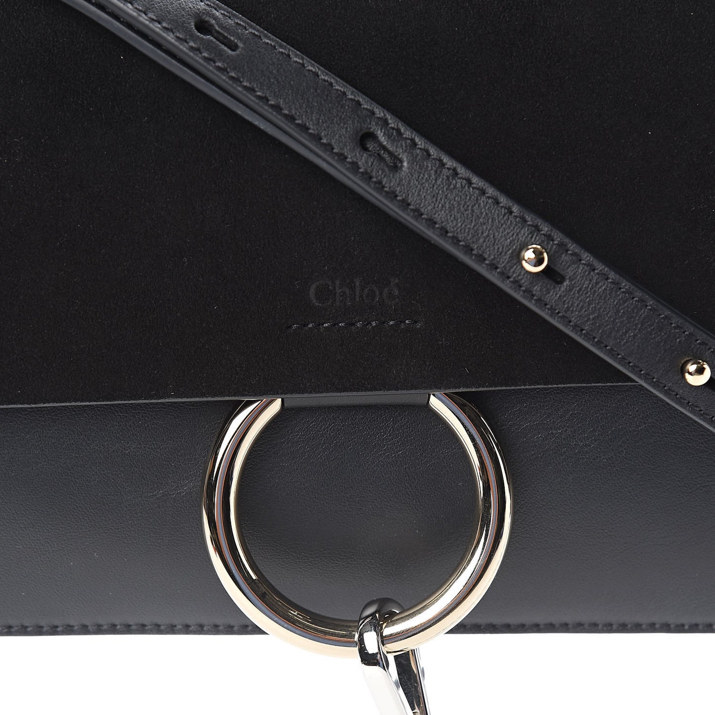 Suede Calfskin Small Faye Shoulder Bag Black