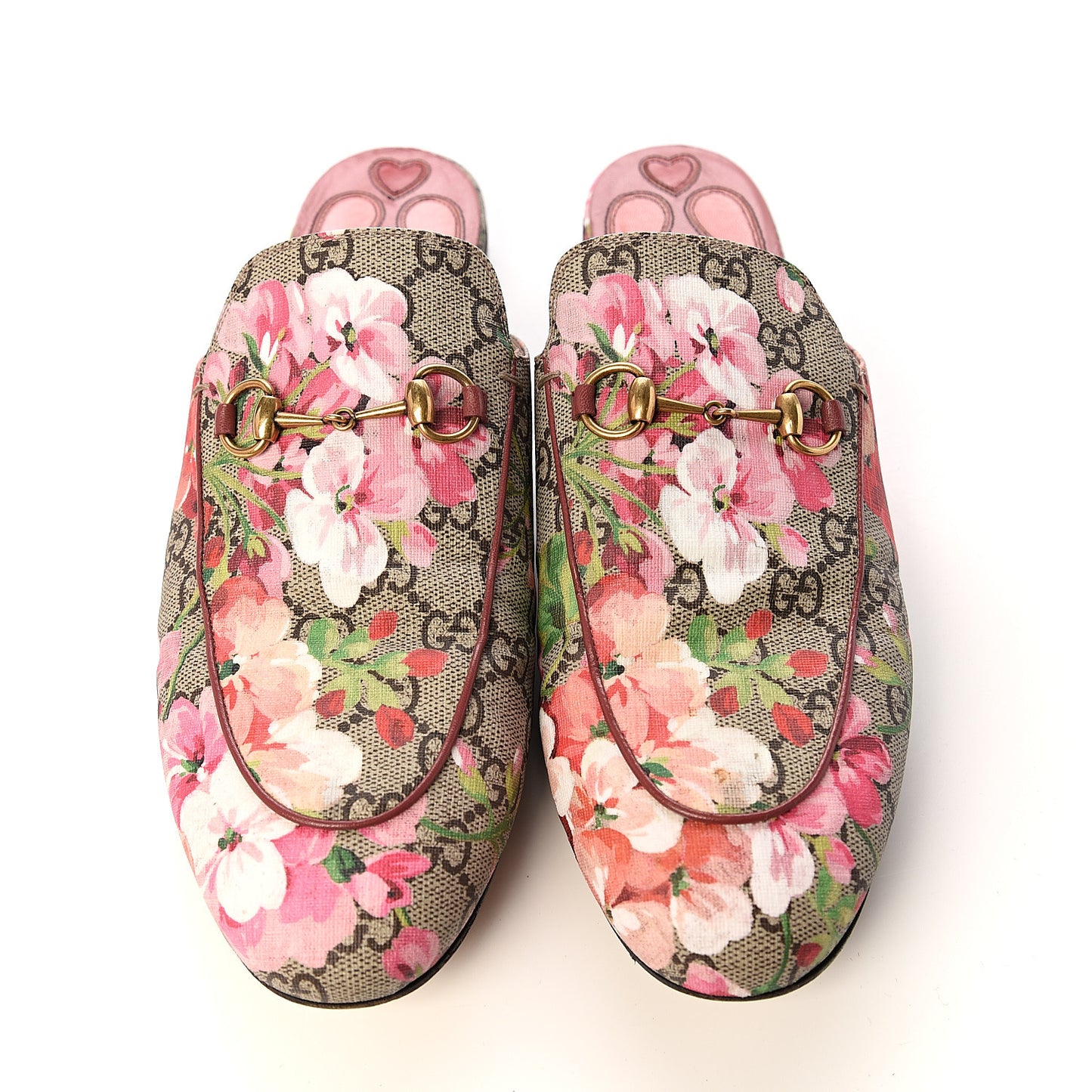 GG Supreme Monogram Blooms Womens Princetown Slippers 42 Beige Multicolor Dry Rose