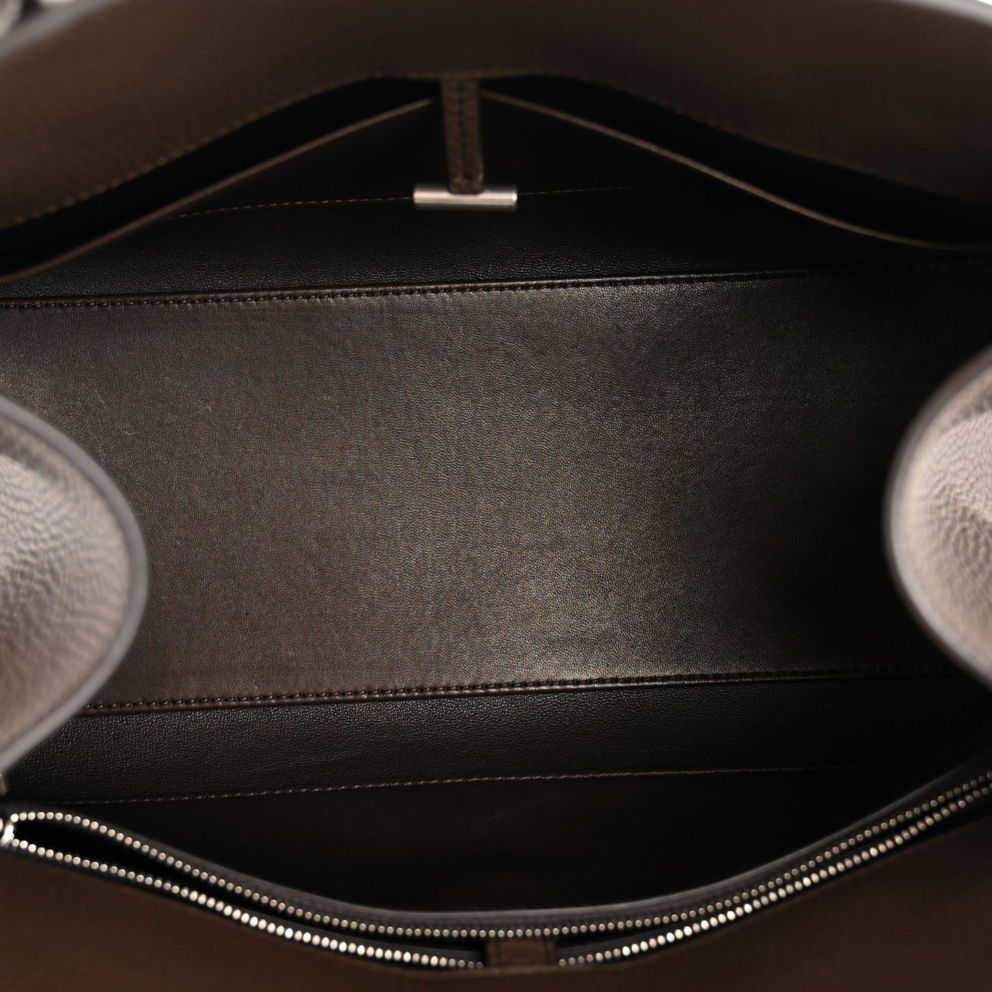Grained Calfskin Margaux Shoulder 12 Deep Brown