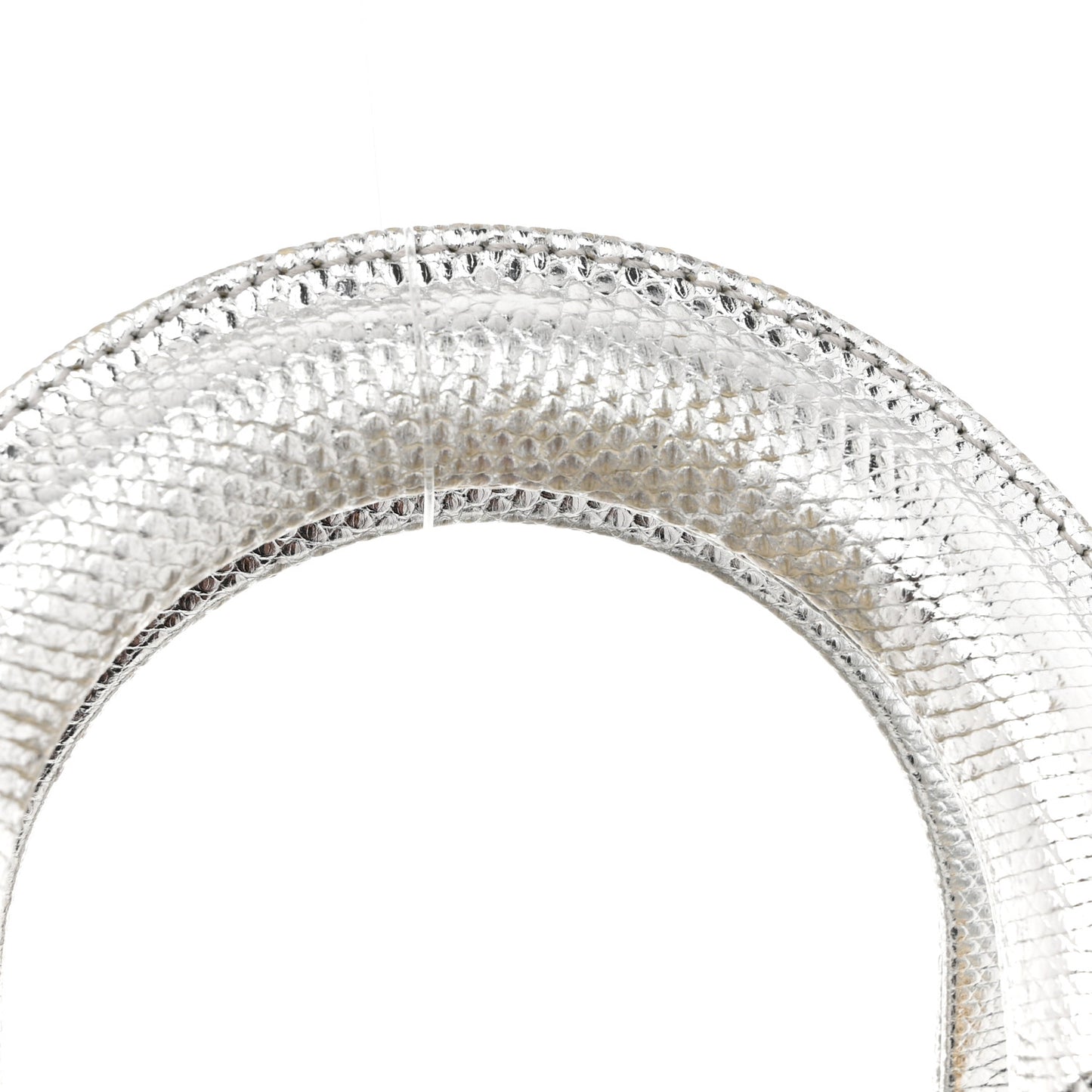 Metallic Lizard Mini Lady Dior Silver