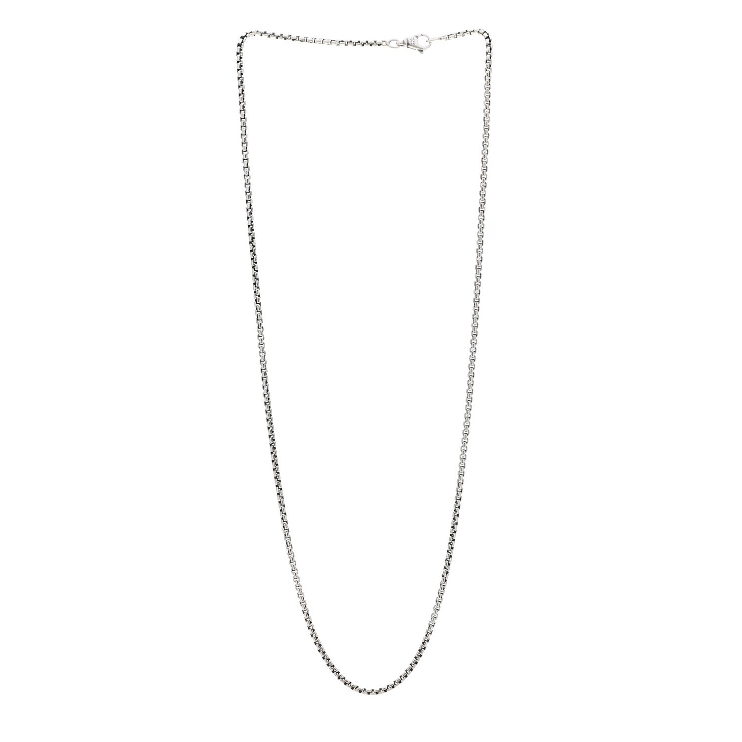 David Yurman Sterling Silver 1.7mm Baby Box Chain Necklace 24" 3 of 4