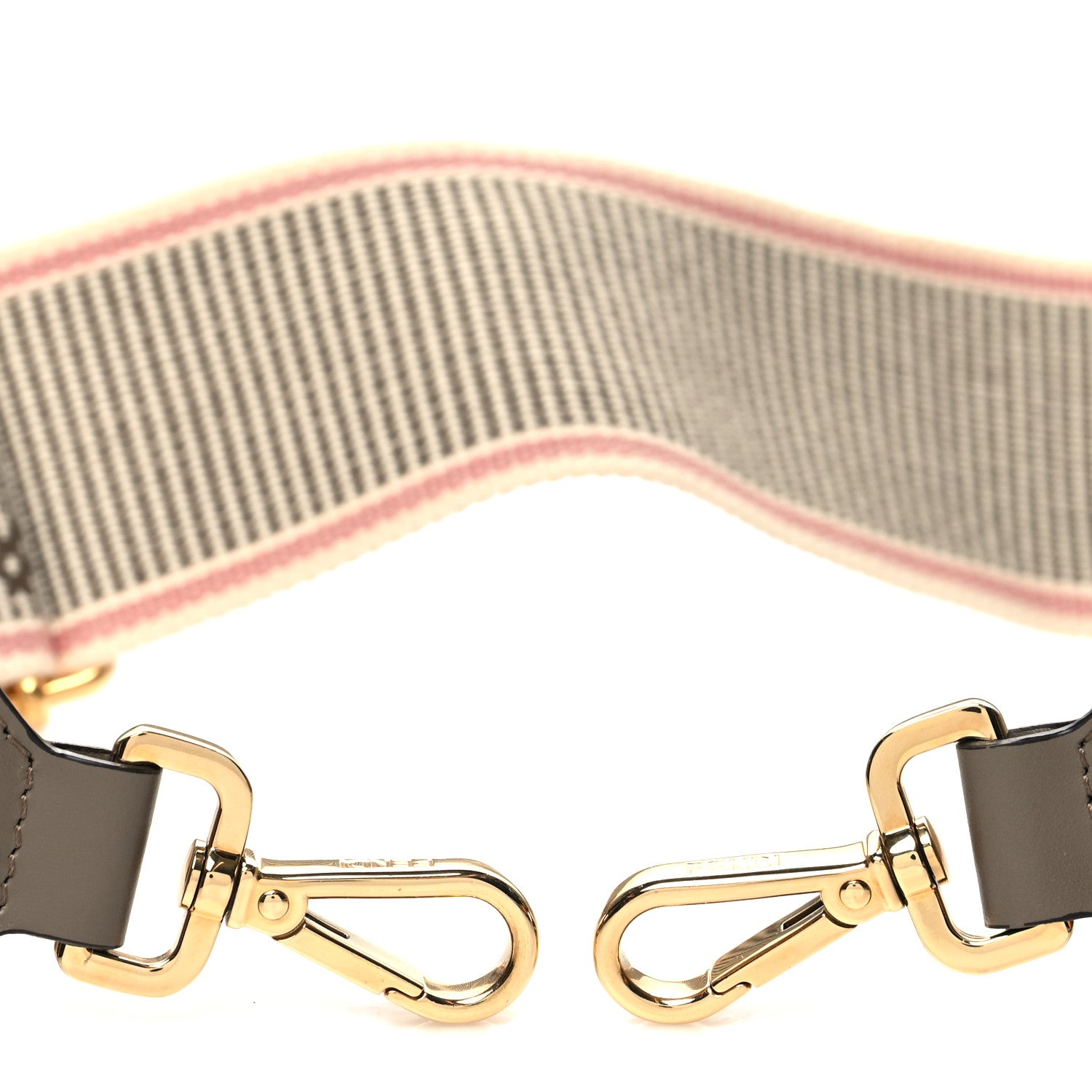 Fendi Cannete Ribbon Poly Vitello King Logo Adjustable Strap You Pergamena Acquerello Tartufo 3 of 5