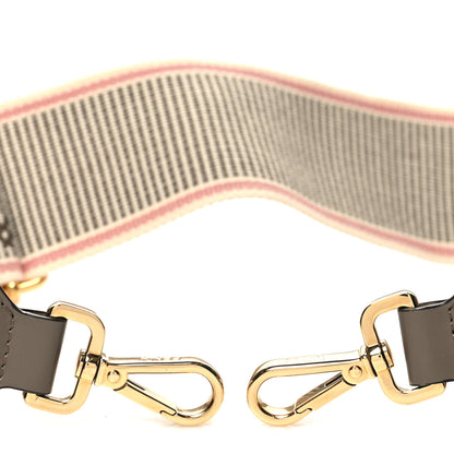 Fendi Cannete Ribbon Poly Vitello King Logo Adjustable Strap You Pergamena Acquerello Tartufo 3 of 5