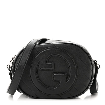 Gucci Sakai Be Green Calfskin Diagonal Stitched Mini Blondie Shoulder Bag Black 1 of 10