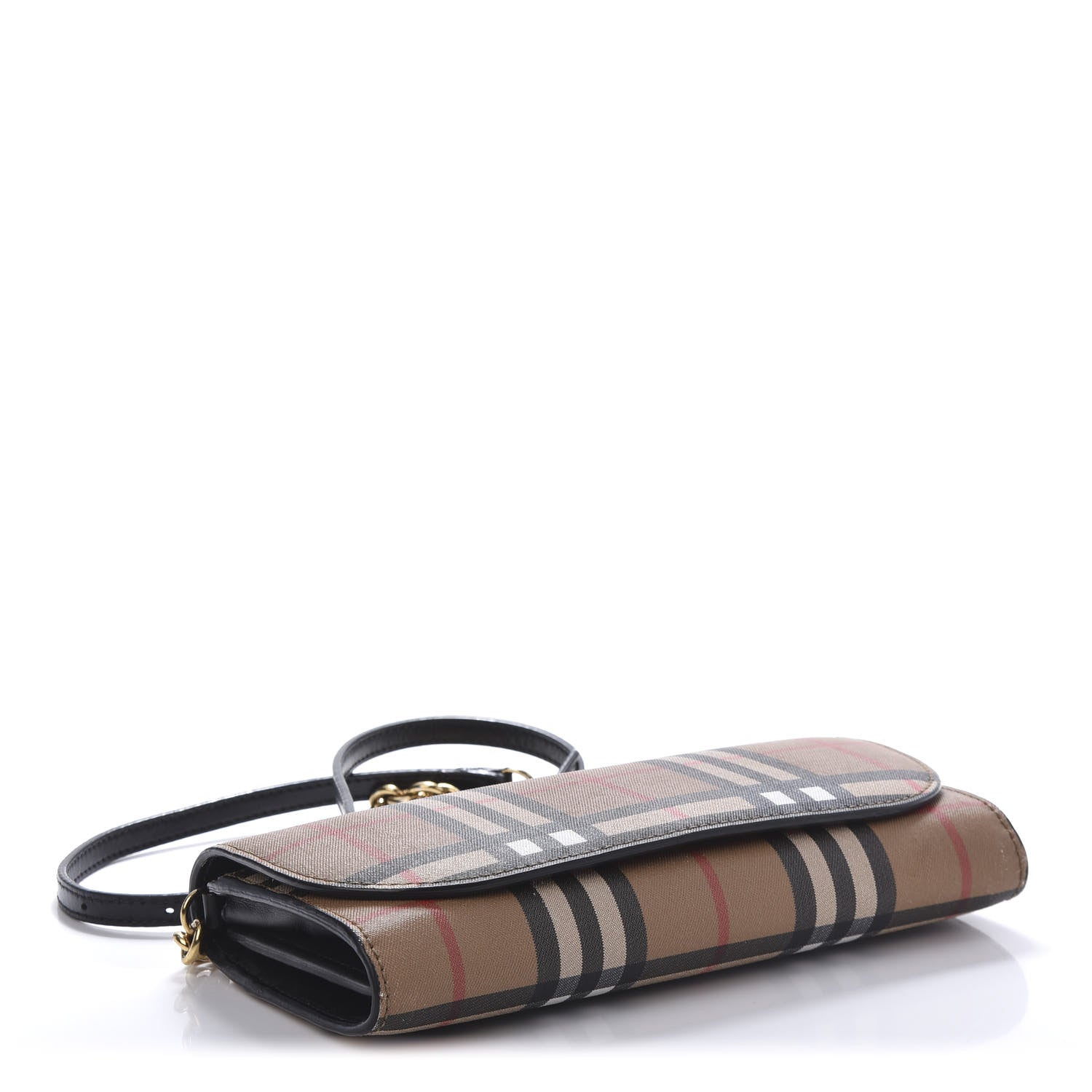 Burberry Vintage Check Henley Wallet On Chain Black 4 of 10