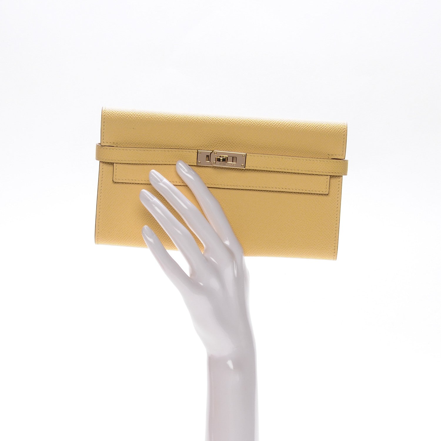 Hermes Epsom Kelly Longue Wallet Soufre 2 of 9