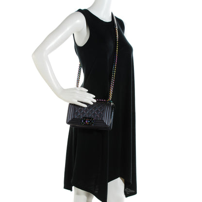 Chanel Iridescent Goatskin Quilted Small Boy Flap Purple 2 of 8