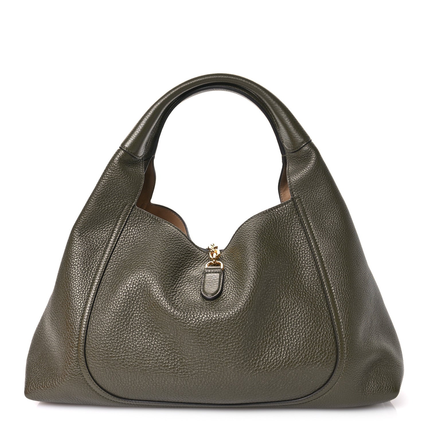 Gucci Grained Calfskin Softbit Maxi Shoulder Bag Forest Green 1 of 11