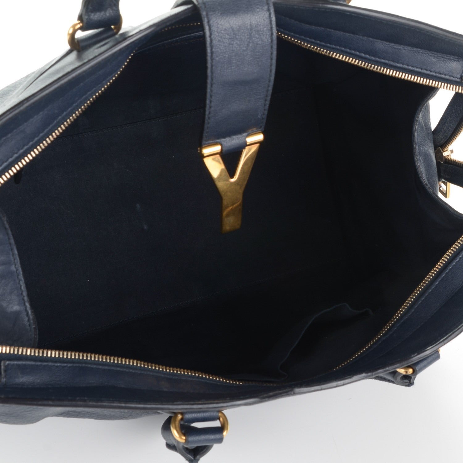 Saint Laurent Sheepskin Medium Cabas ChYc Navy 5 of 7