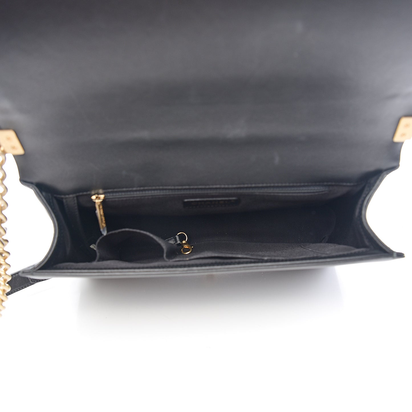 Lambskin Quilted Large Boy Flap Black