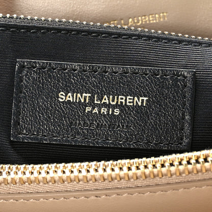 Saint Laurent Calfskin Y Quilted Monogram Medium Loulou Chain Satchel Dark Beige 7 of 9