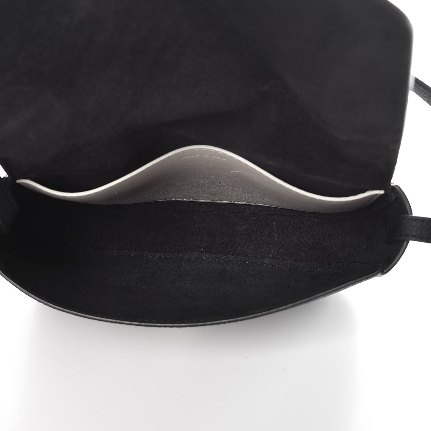 Grained Calfskin Strap Clutch Black