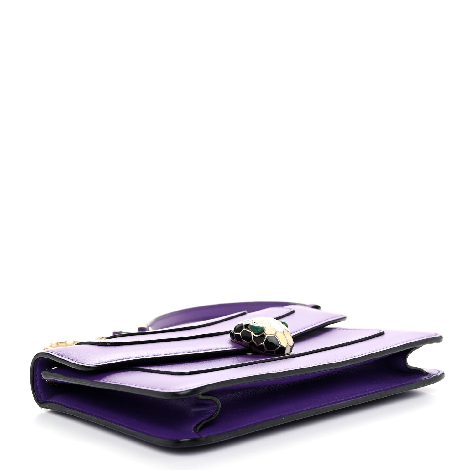 Bulgari Calfskin Serpenti Forever Shoulder Bag Purple 4 of 10