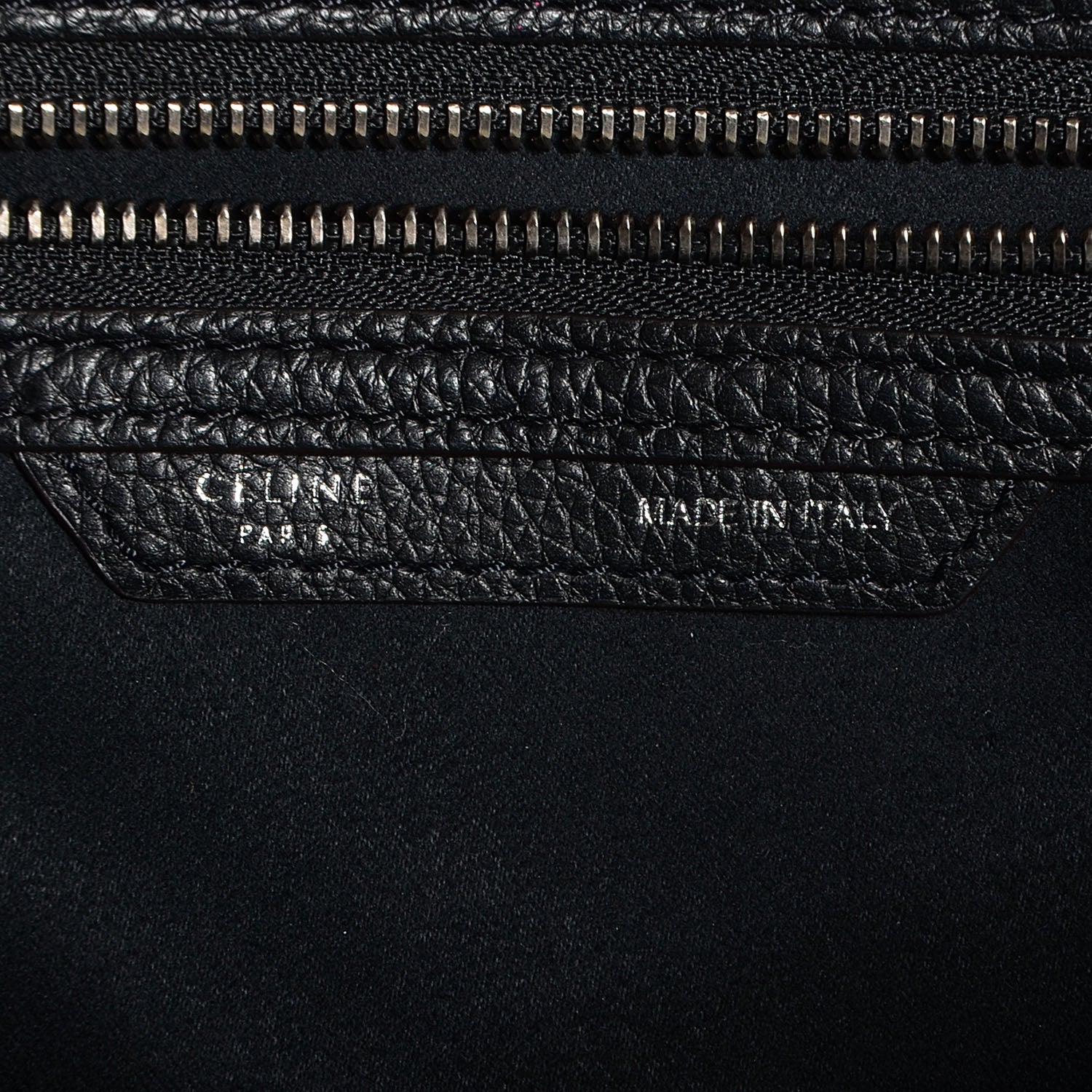 Celine Drummed Calfskin Mini Luggage Black 6 of 9