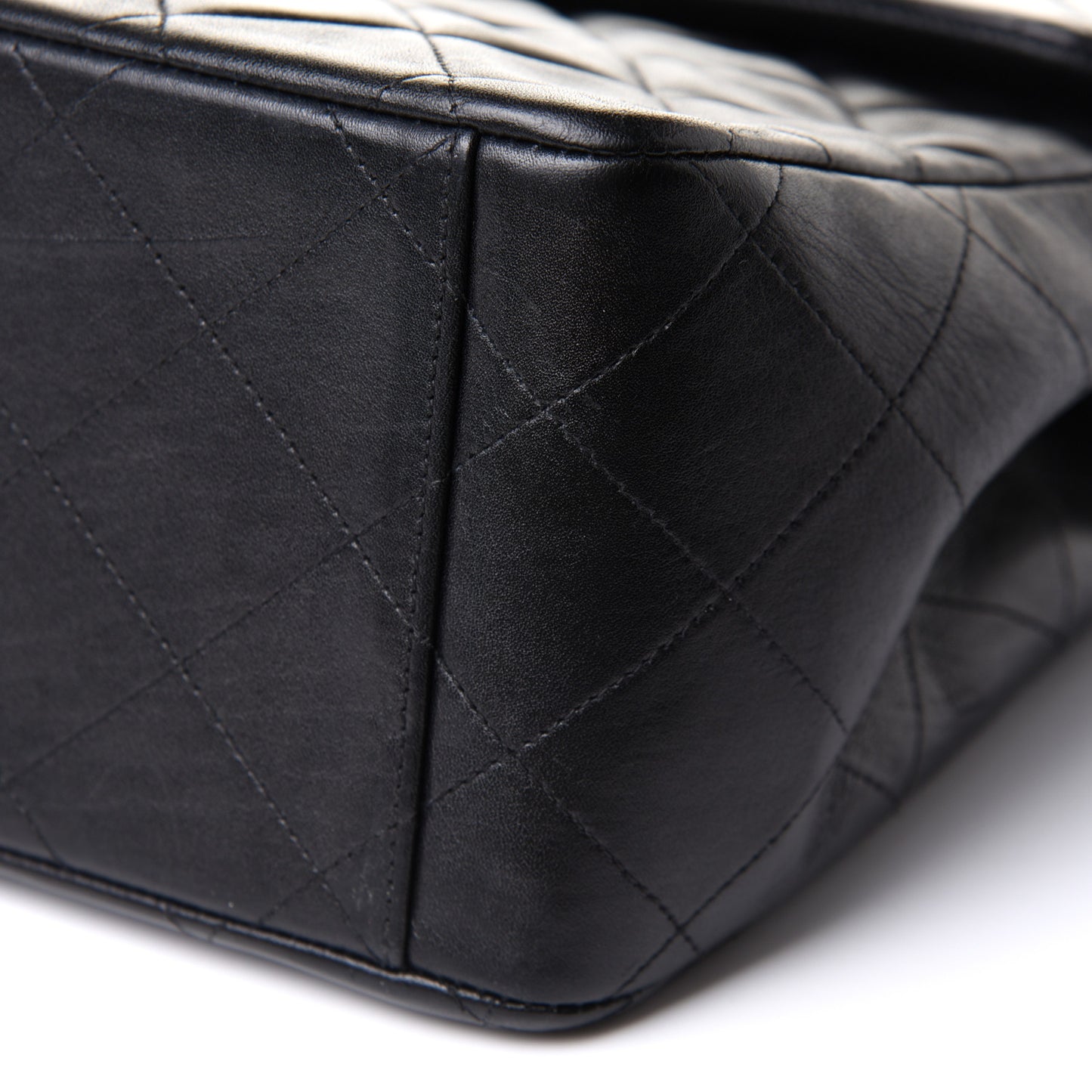 Lambskin Quilted XL Jumbo Single Flap Black