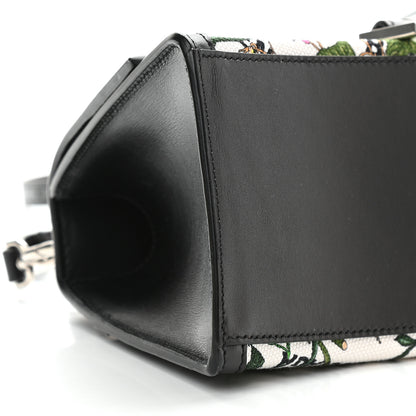 Balenciaga X GUCCI Canvas Boarded Plutone Calfskin Flora Logo Print Small Hourglass Top Handle Bag White Multicolor Black 7 of 8