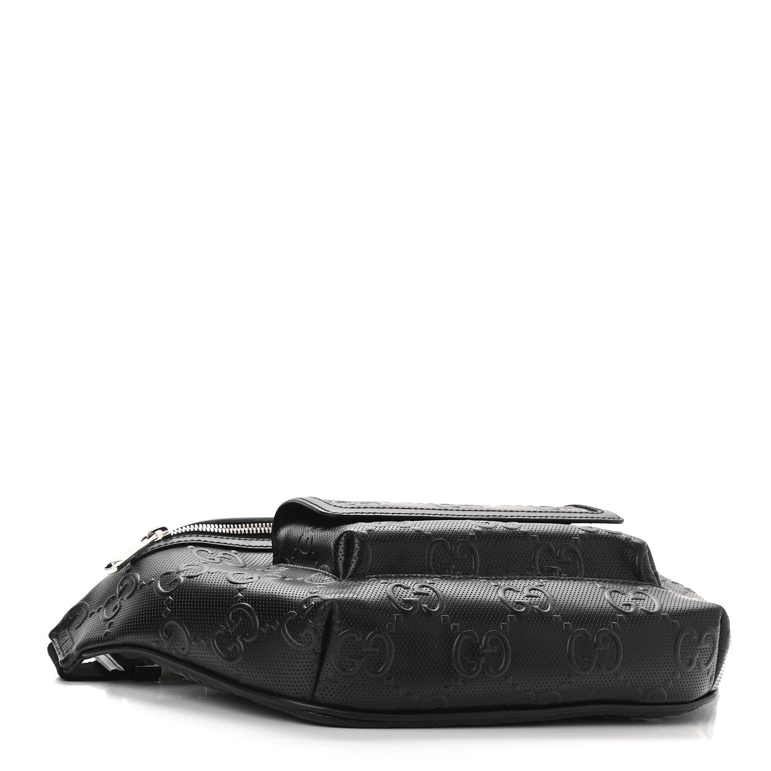 Gucci Calfskin GG Tennis Embossed Pocket Belt Bag Black 4 of 11