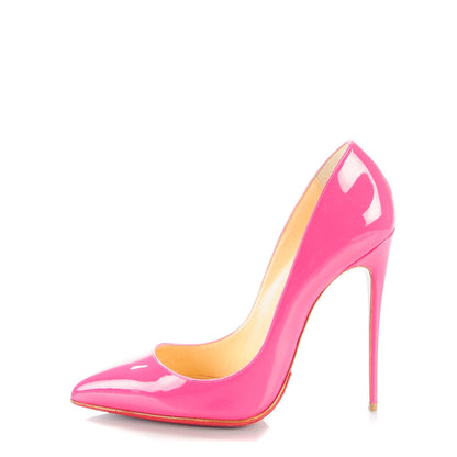 Christian Louboutin Patent Pigalle Follies 120 Pumps 39.5 Pinky 1 of 8