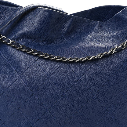 Chanel Grained Calfskin Stitched CC Pocket Tote Navy Blue 7 of 13