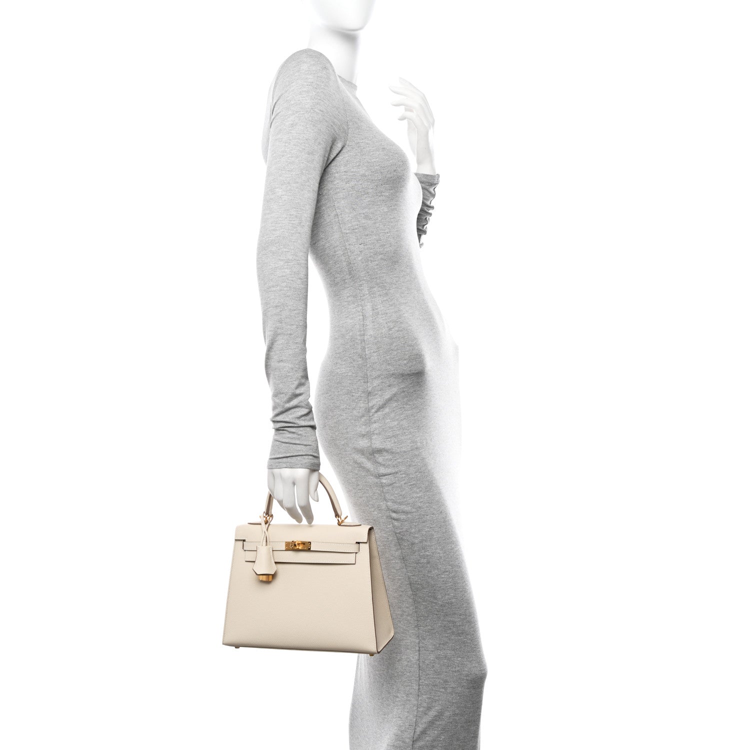 Hermes Epsom Kelly Sellier 25 Craie 2 of 11