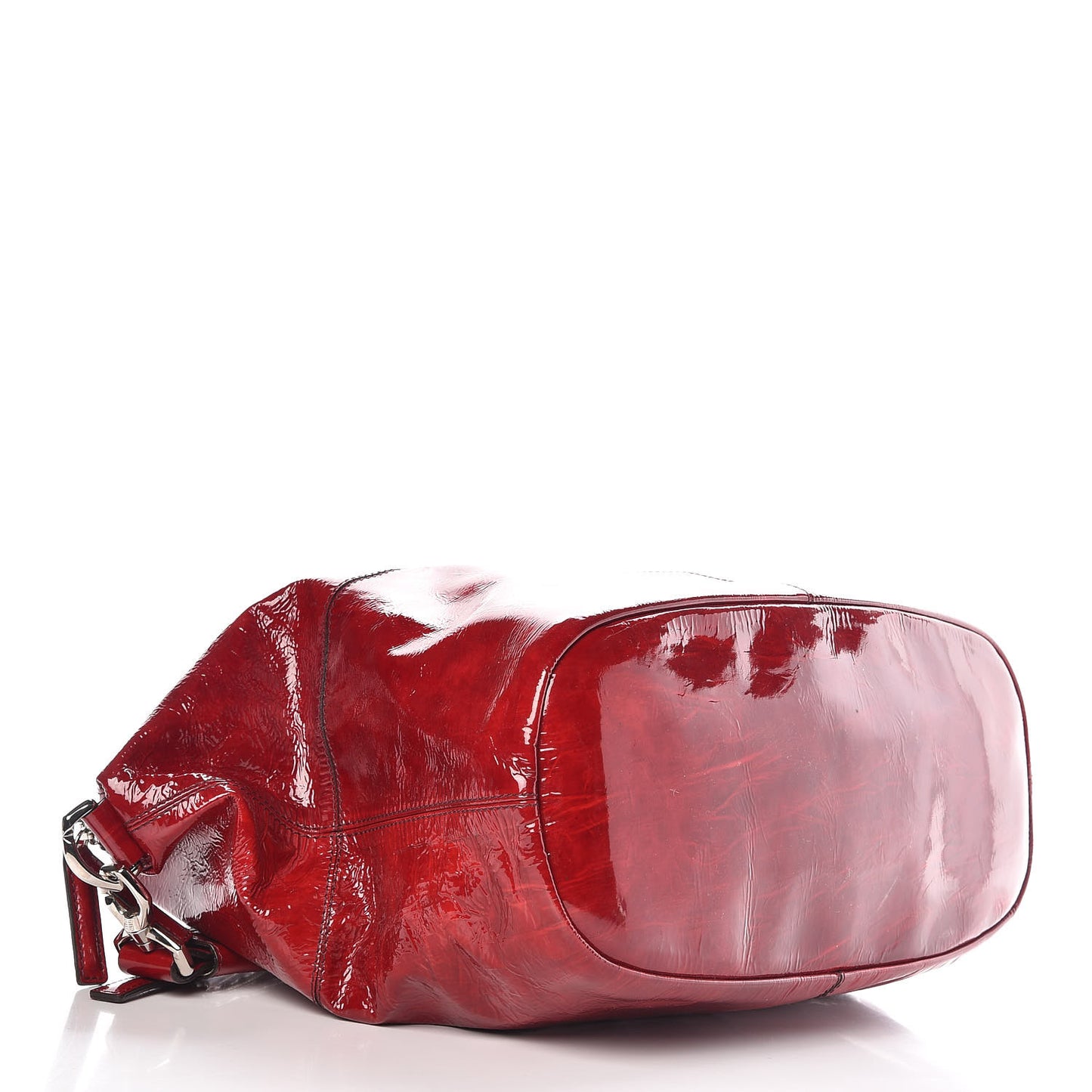 Crinkled Patent Calfskin Medium Nightingale Red