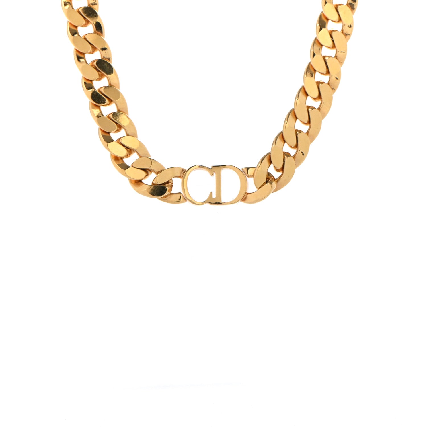 Christian Dior Metal Danseuse Etoile Chain Choker Necklace Gold 4 of 5