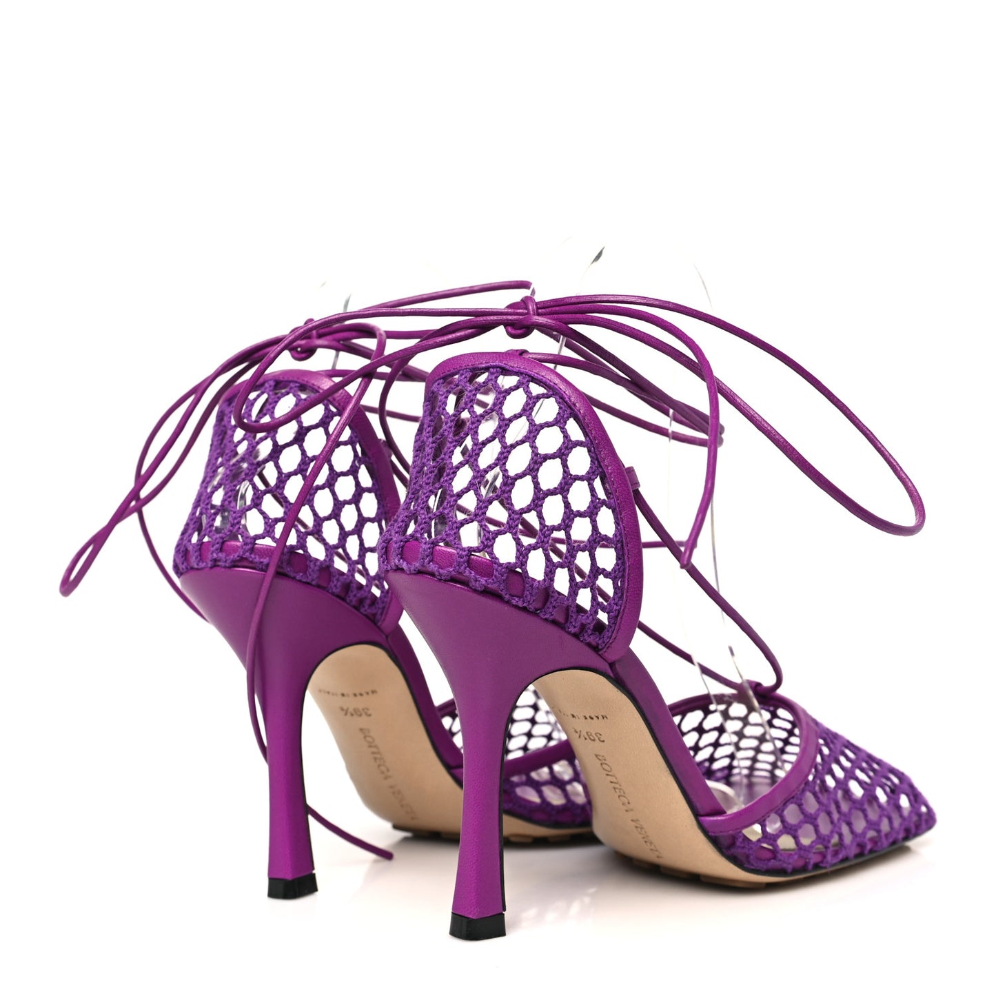 Mesh Nappa Stretch Ankle Tie 90mm Sandals 39.5 Venom