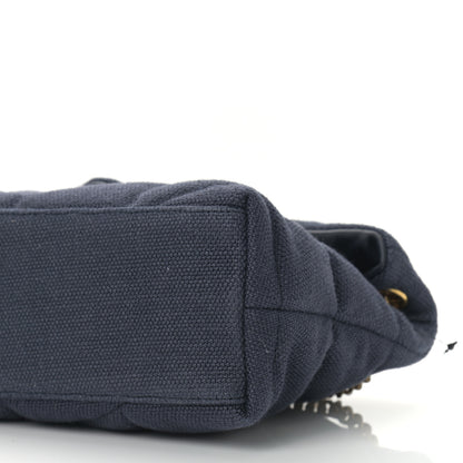 Saint Laurent Canvas Quilted Small Loulou Puffer Monogram Chain Satchel Marine 6 of 9