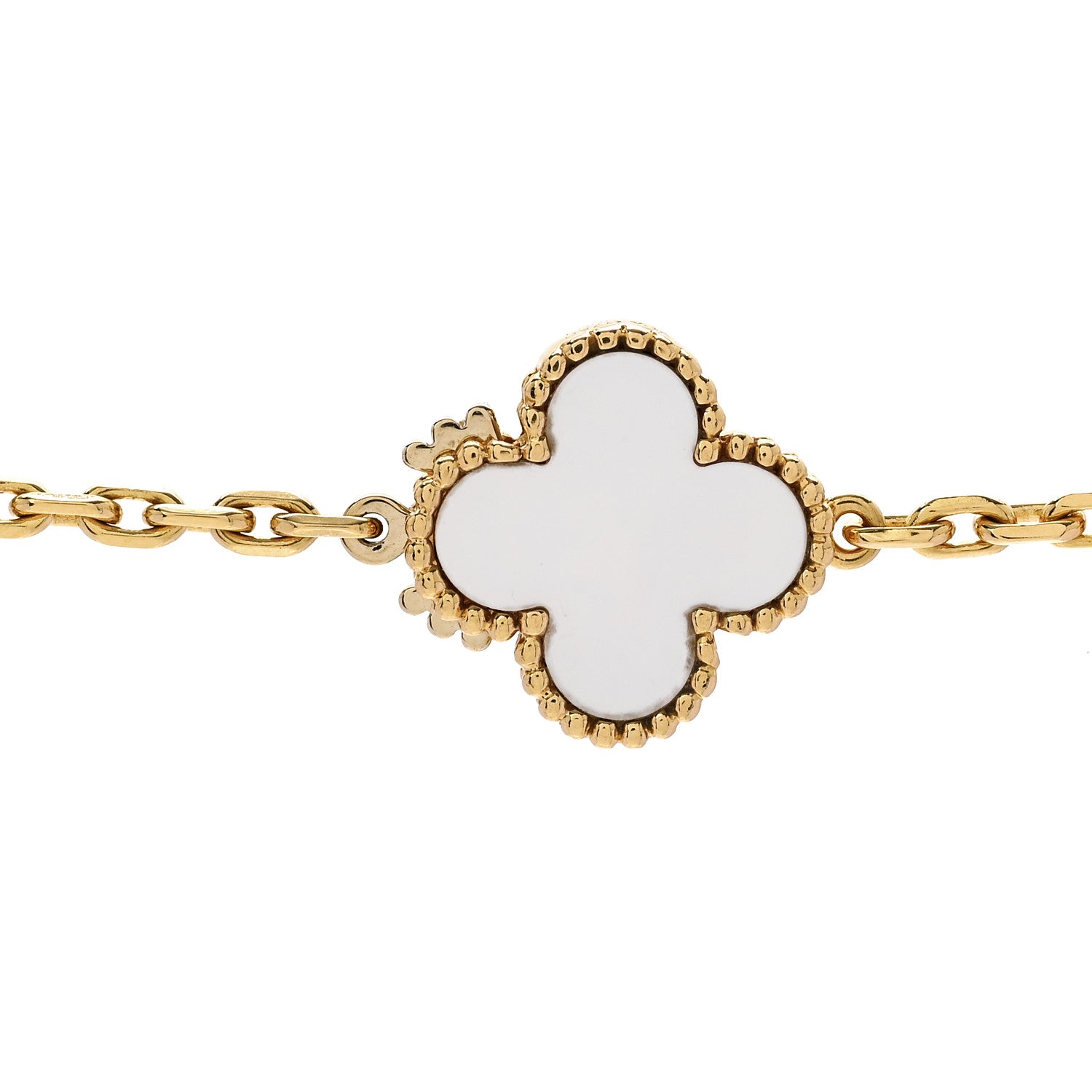 Van Cleef & Arpels 18K Yellow Gold Mother of Pearl 16 Motifs Magic Alhambra Necklace 4 of 5
