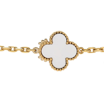 Van Cleef & Arpels 18K Yellow Gold Mother of Pearl 16 Motifs Magic Alhambra Necklace 4 of 5
