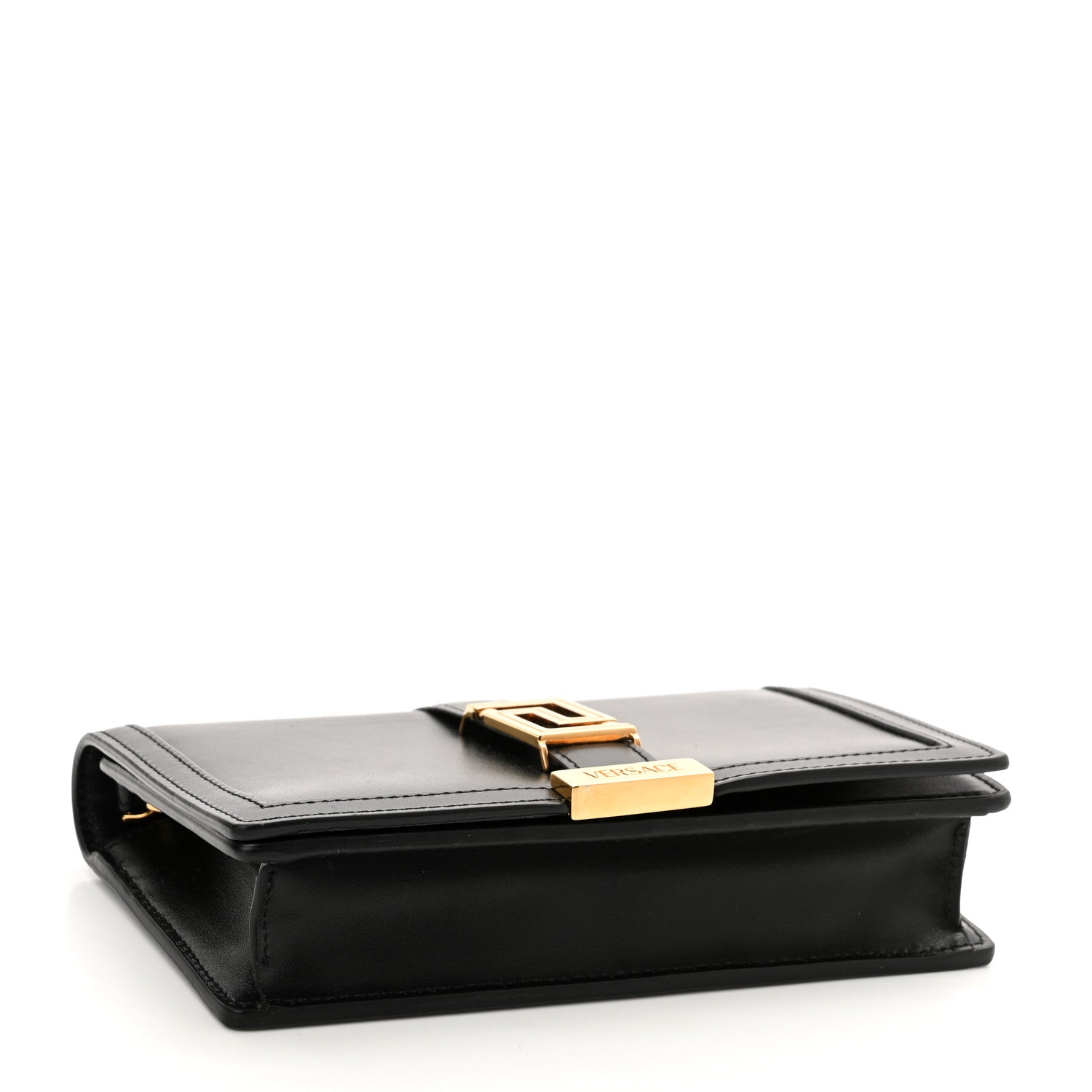 Versace Calfskin Greca Goddess Wallet On Chain Black 4 of 9