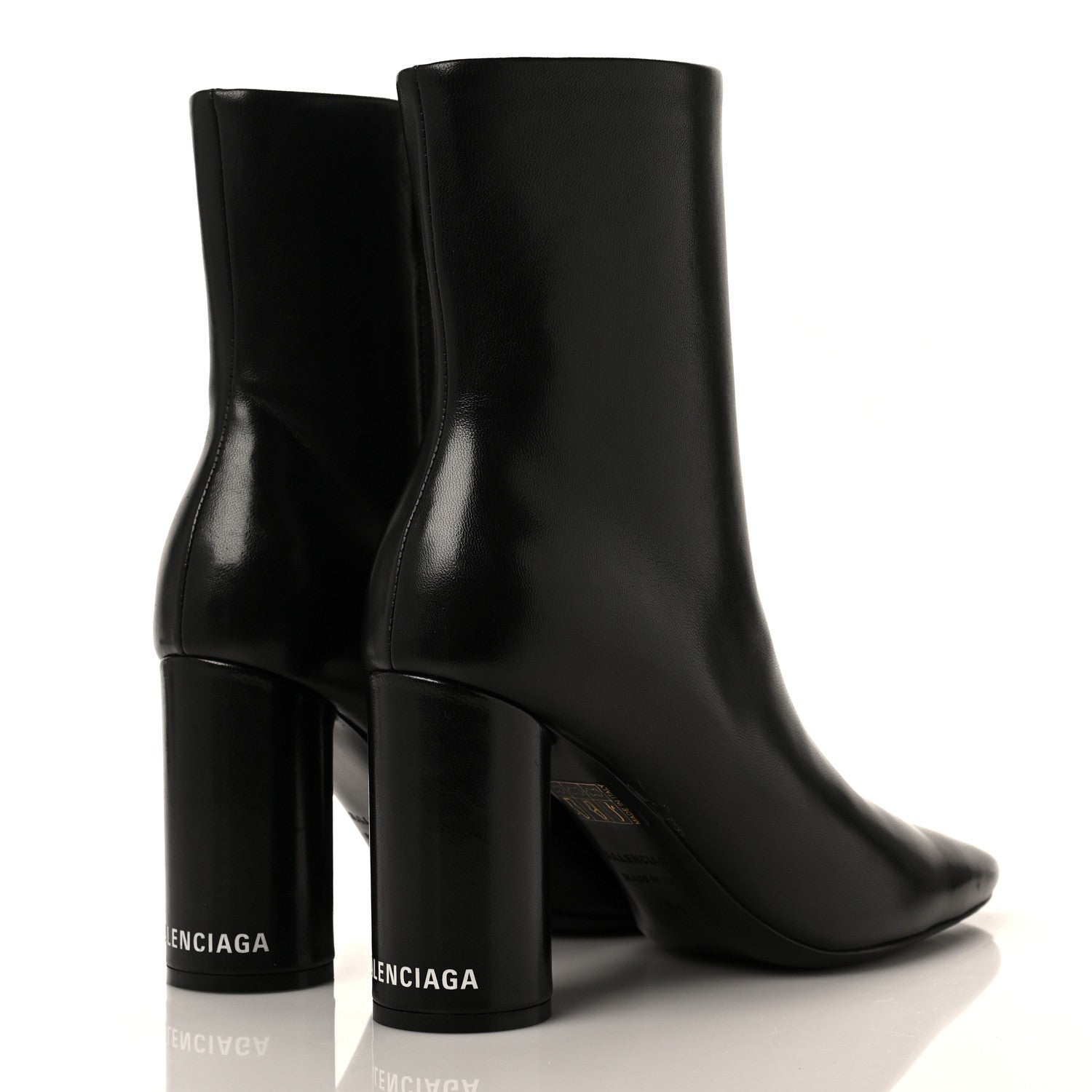 Balenciaga Shiny Sheepskin 20mm Oval Booties 35 Black 4 of 8