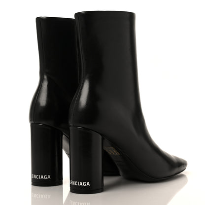 Balenciaga Shiny Sheepskin 20mm Oval Booties 35 Black 4 of 8