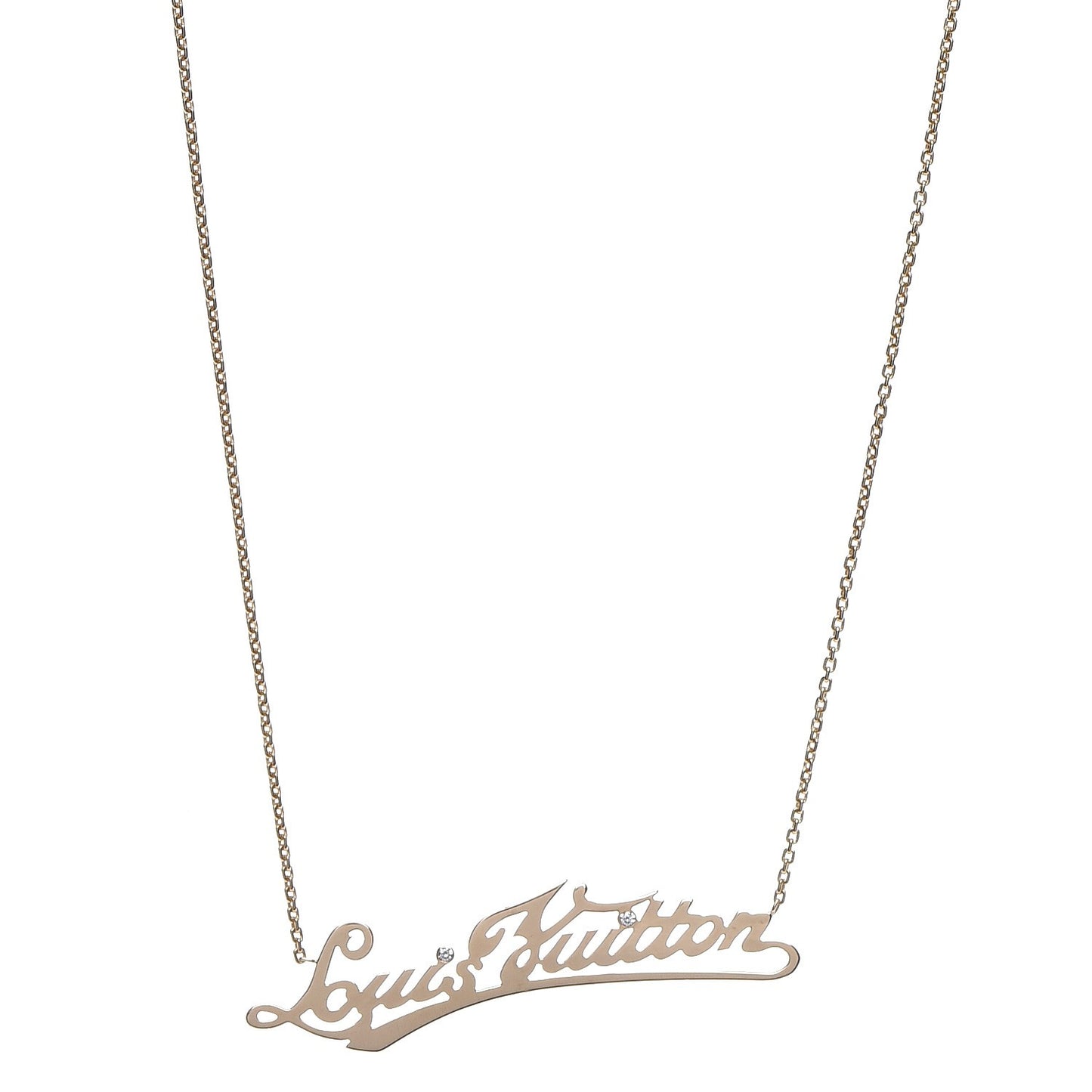 18K Yellow Gold Diamond ID Nameplate Necklace