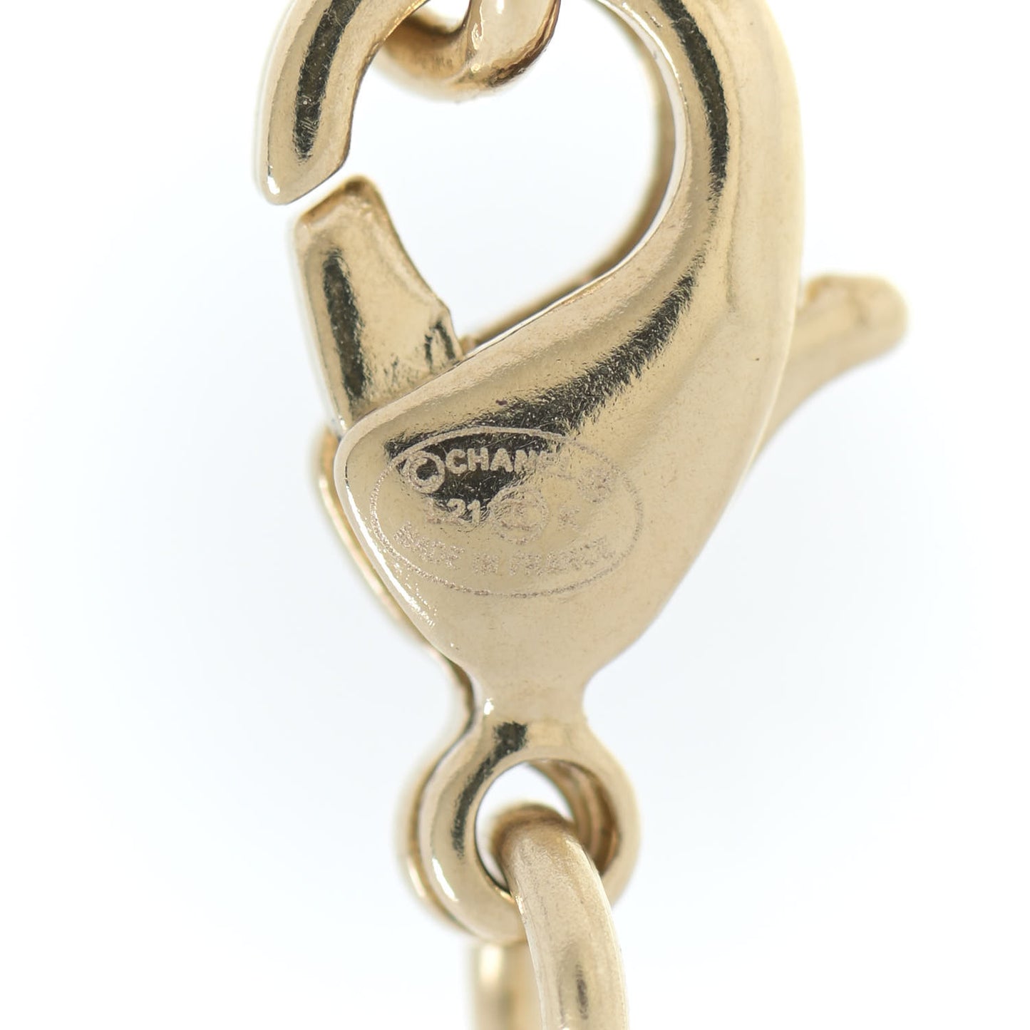Crystal CC Logo Necklace Gold