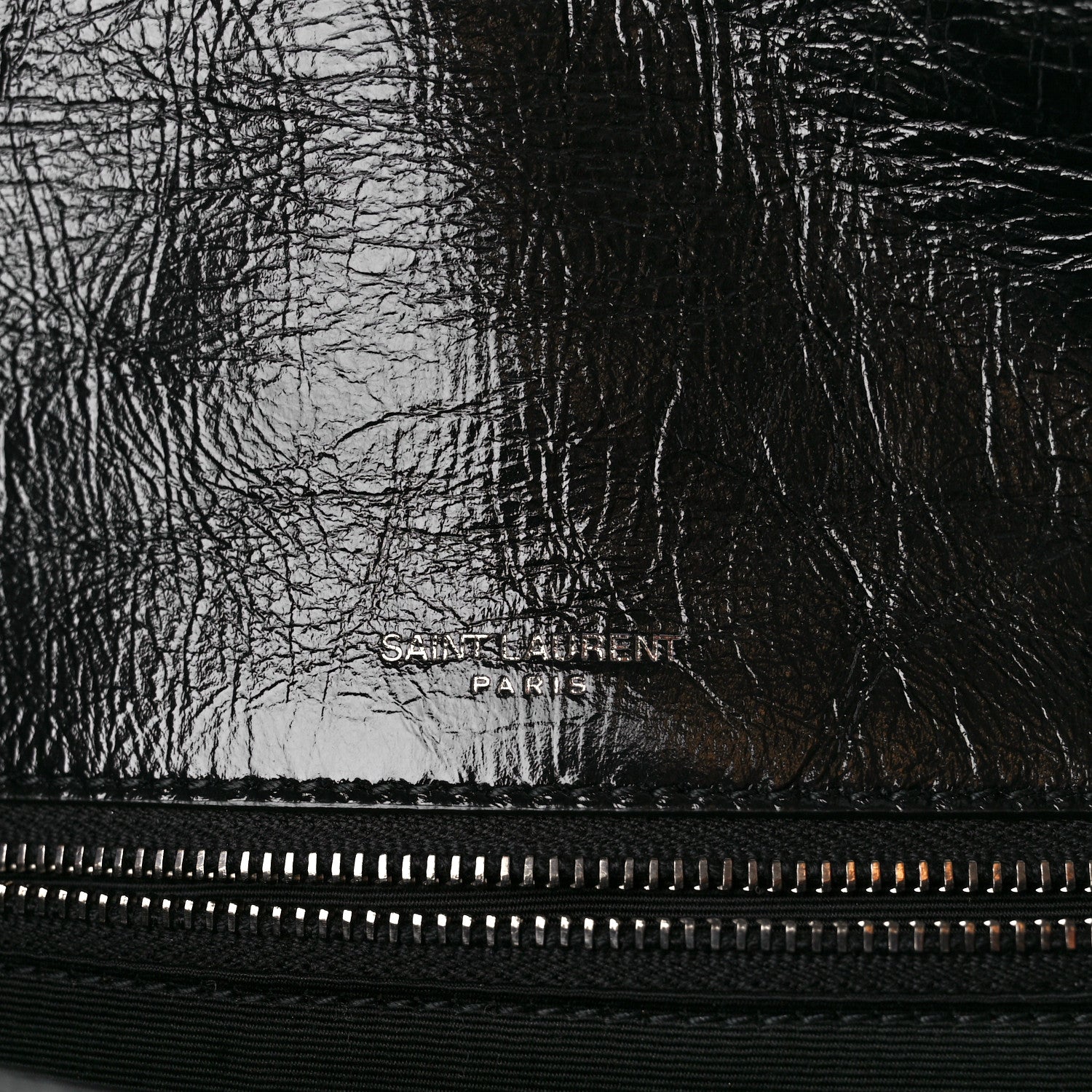 Saint Laurent Crinkled Calfskin Matelasse Monogram Medium Niki Chain Satchel Black 6 of 11
