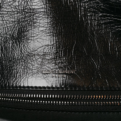 Saint Laurent Crinkled Calfskin Matelasse Monogram Medium Niki Chain Satchel Black 6 of 11
