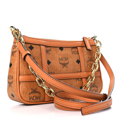 MCM Visetos Nappa Mini Delmy Chain Shoulder Bag Cognac 3 of 9